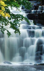 Preview wallpaper waterfalls, cascades, water, trees