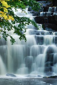 Preview wallpaper waterfalls, cascades, water, trees