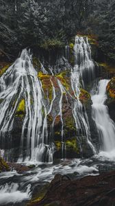 Preview wallpaper waterfalls, rock, trees, nature