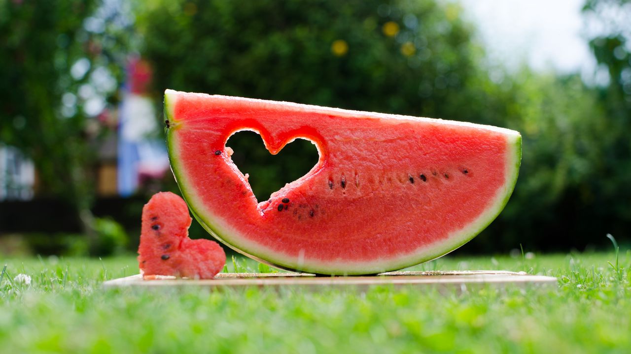 Wallpaper watermelon, fruit, heart