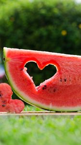 Preview wallpaper watermelon, fruit, heart