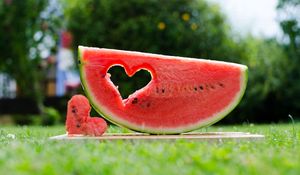 Preview wallpaper watermelon, fruit, heart