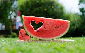 Preview wallpaper watermelon, fruit, heart