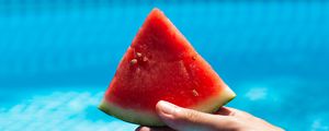 Preview wallpaper watermelon, hand, lobule, fruit