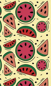 Preview wallpaper watermelon, pattern, slices