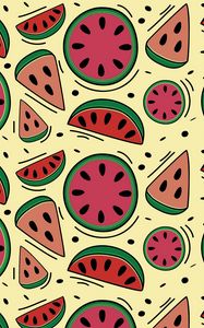 Preview wallpaper watermelon, pattern, slices