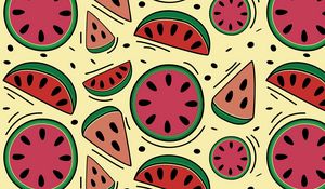 Preview wallpaper watermelon, pattern, slices