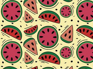 Preview wallpaper watermelon, pattern, slices