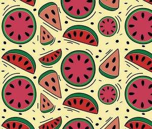 Preview wallpaper watermelon, pattern, slices