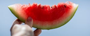 Preview wallpaper watermelon, slice, hand, summer