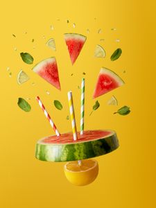 Preview wallpaper watermelon, slices, fruit, juicy, bright