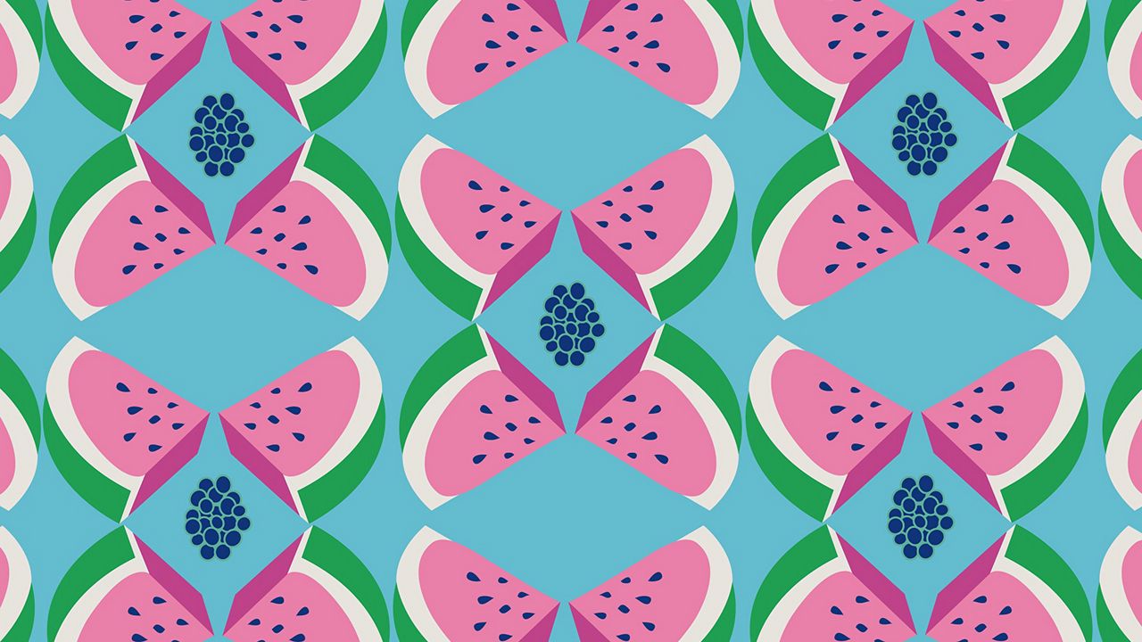 Wallpaper watermelon, slices, pattern, art