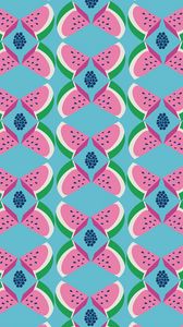 Preview wallpaper watermelon, slices, pattern, art