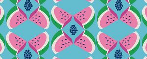 Preview wallpaper watermelon, slices, pattern, art