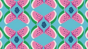Preview wallpaper watermelon, slices, pattern, art