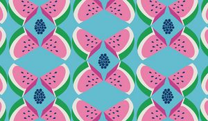 Preview wallpaper watermelon, slices, pattern, art