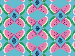 Preview wallpaper watermelon, slices, pattern, art