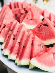 Preview wallpaper watermelon, slices, ripe, juicy, summer