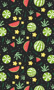 Preview wallpaper watermelons, berries, patterns, pattern