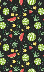 Preview wallpaper watermelons, berries, patterns, pattern