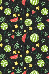 Preview wallpaper watermelons, berries, patterns, pattern