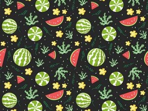 Preview wallpaper watermelons, berries, patterns, pattern