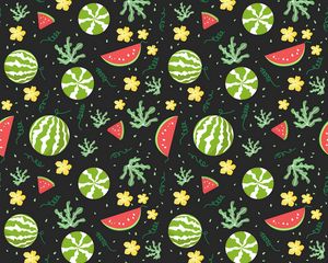 Preview wallpaper watermelons, berries, patterns, pattern