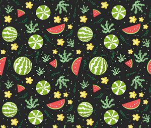 Preview wallpaper watermelons, berries, patterns, pattern