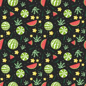 Preview wallpaper watermelons, berries, patterns, pattern