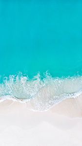 Preview wallpaper wave, beach, aerial view, sea, coast, sand