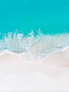 Preview wallpaper wave, beach, aerial view, sea, coast, sand