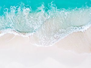 Preview wallpaper wave, beach, aerial view, sea, coast, sand