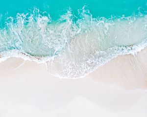Preview wallpaper wave, beach, aerial view, sea, coast, sand