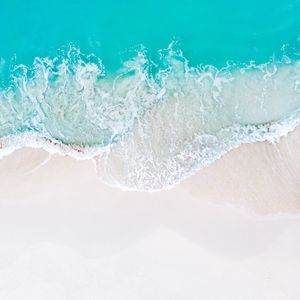 Preview wallpaper wave, beach, aerial view, sea, coast, sand