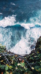Preview wallpaper wave, ocean, cliff, shore, water