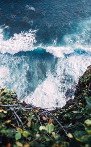 Preview wallpaper wave, ocean, cliff, shore, water
