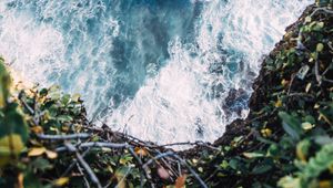 Preview wallpaper wave, ocean, cliff, shore, water