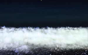 Preview wallpaper wave, sea, night, sea foam