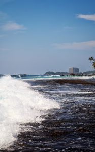 Preview wallpaper wave, sea, ocean, splashes, shore