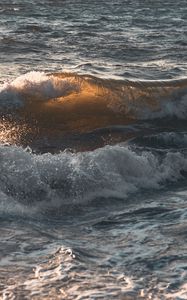 Preview wallpaper wave, sea, spray, glare, water