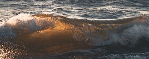 Preview wallpaper wave, sea, spray, glare, water