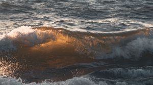 Preview wallpaper wave, sea, spray, glare, water