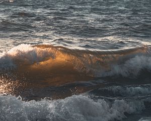 Preview wallpaper wave, sea, spray, glare, water