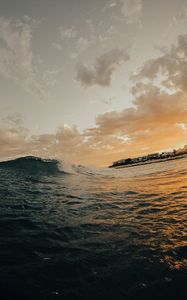 Preview wallpaper wave, sea, water, dusk