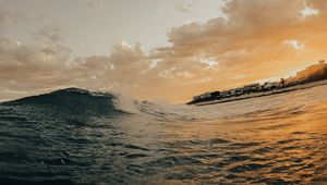 Preview wallpaper wave, sea, water, dusk