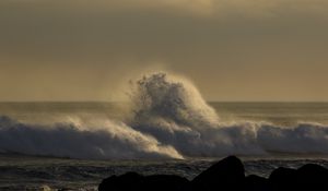 Preview wallpaper wave, splash, sea, stones, nature