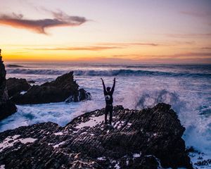 Preview wallpaper wave, surf, solitude, rocks