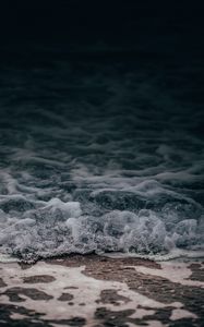 Preview wallpaper wave, water, foam, sea, closeup