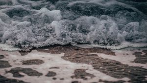 Preview wallpaper wave, water, foam, sea, closeup
