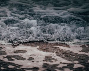Preview wallpaper wave, water, foam, sea, closeup